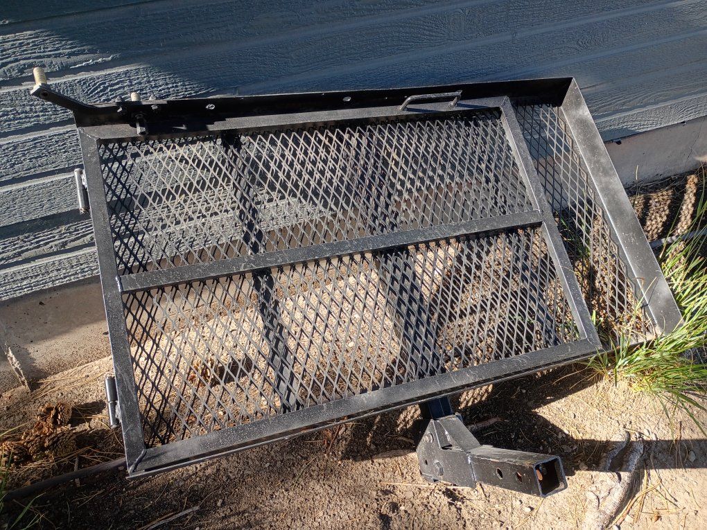 Heavy-Duty Steel Hitch Mount Cargo Carrier for Vehicles, 58" x 20" with Foldable Ramp