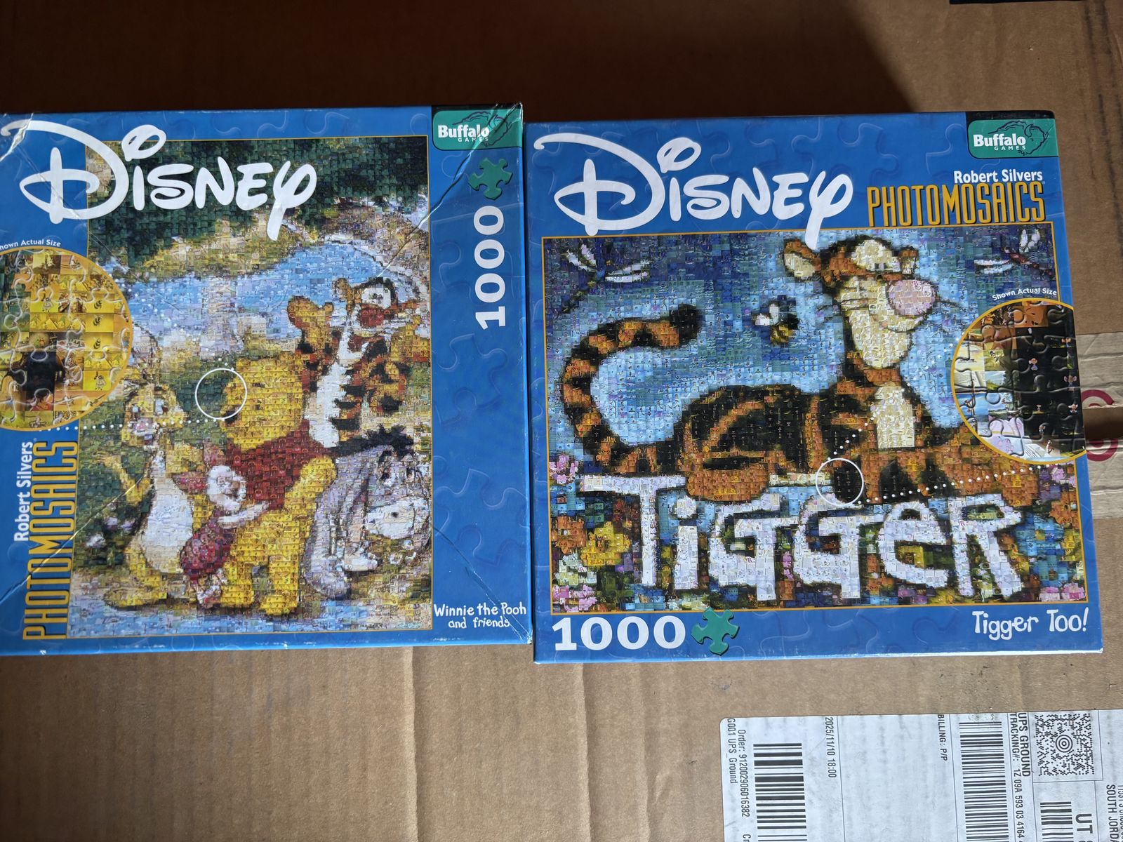 Buffalo Games Disney Photomosaics 1000-Piece Puzzles - Winnie the Pooh, Tigger, My Friend Pooh Set of 3
