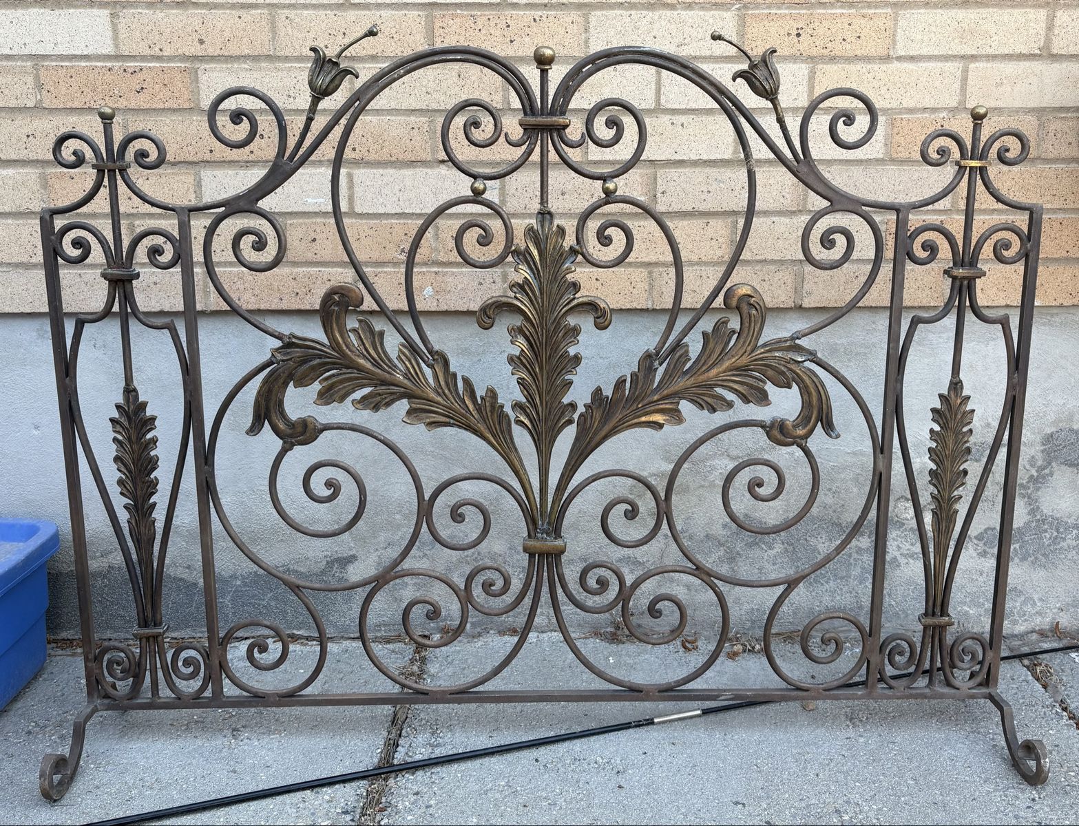 Vintage Spark Guard Fireplace Cover, Screen Panel, Iron, Trellis or headboard 