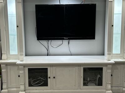 Large white entertainment center