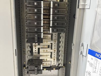 Complete Eaton Single-Phase PRL1A Panelboard, Enclosure Box, Cover & Breakers