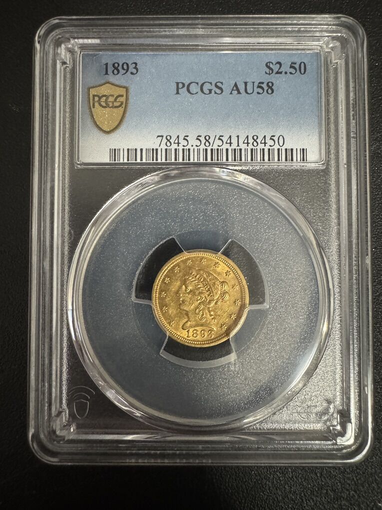 1893 - Liberty Gold $2.50 PCGS AU58 - Gold Shield