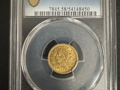 1893 - Liberty Gold $2.50 PCGS AU58 - Gold Shield