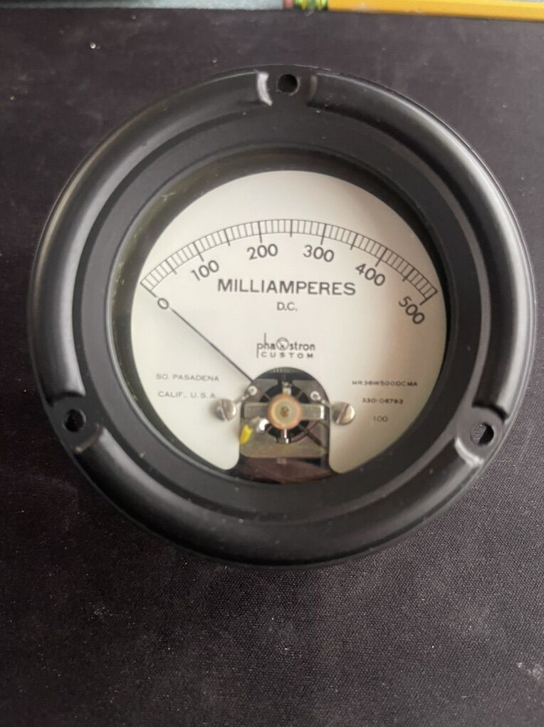 vintage Phaostron Ruggedized DC Ammeter