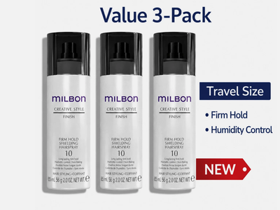 MILBON Firm Hold Shielding Hairspray #10 Travel Size 3-Pack 2oz NEW Fast Ship