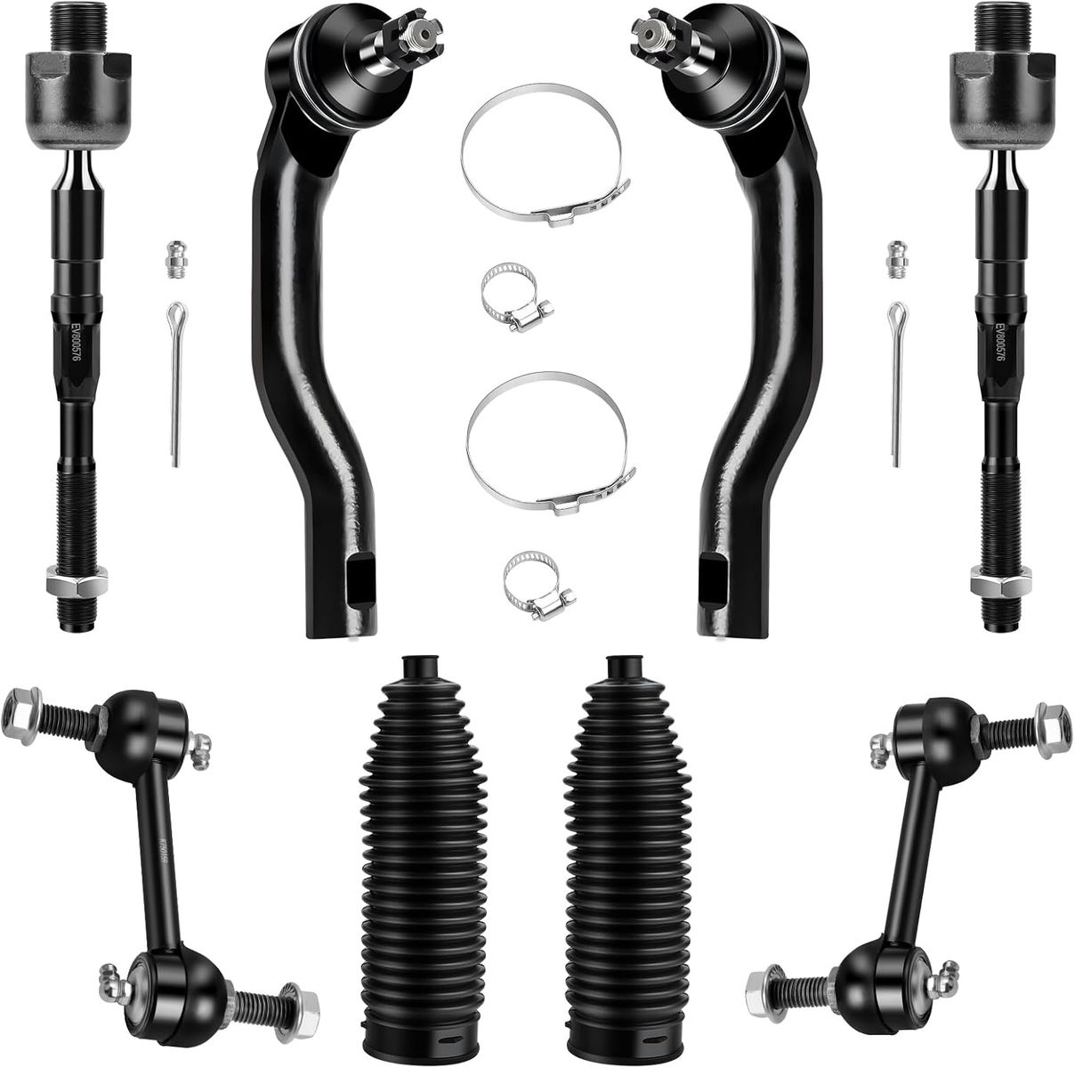 2007-2014 Ford Edge, 2007-2015 Lincoln MKX 8pc Front Sway Bar Link Tie Rod Kit