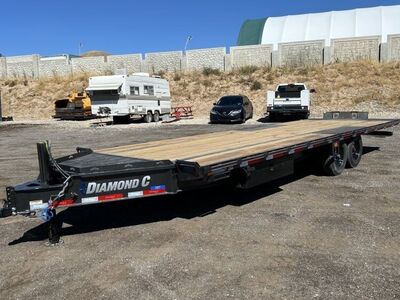 8.5x26 Diamond C DET 207 Deckover Tilt Trailer - 15.5K GVWR - Hydraulic Jack(s)