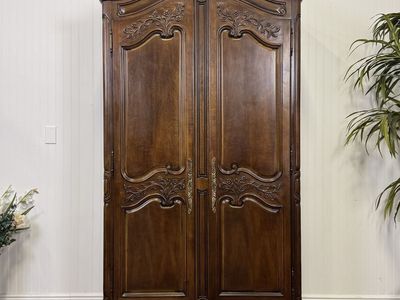 Vintage French Provincial Armoire / Linen Press – White Furniture Co.