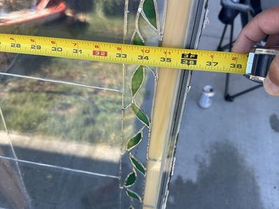 Stained Glass Panel Window Insert - 34" W x 57" H - Floral Design