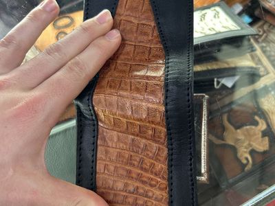 Caiman and Leather Wallet
