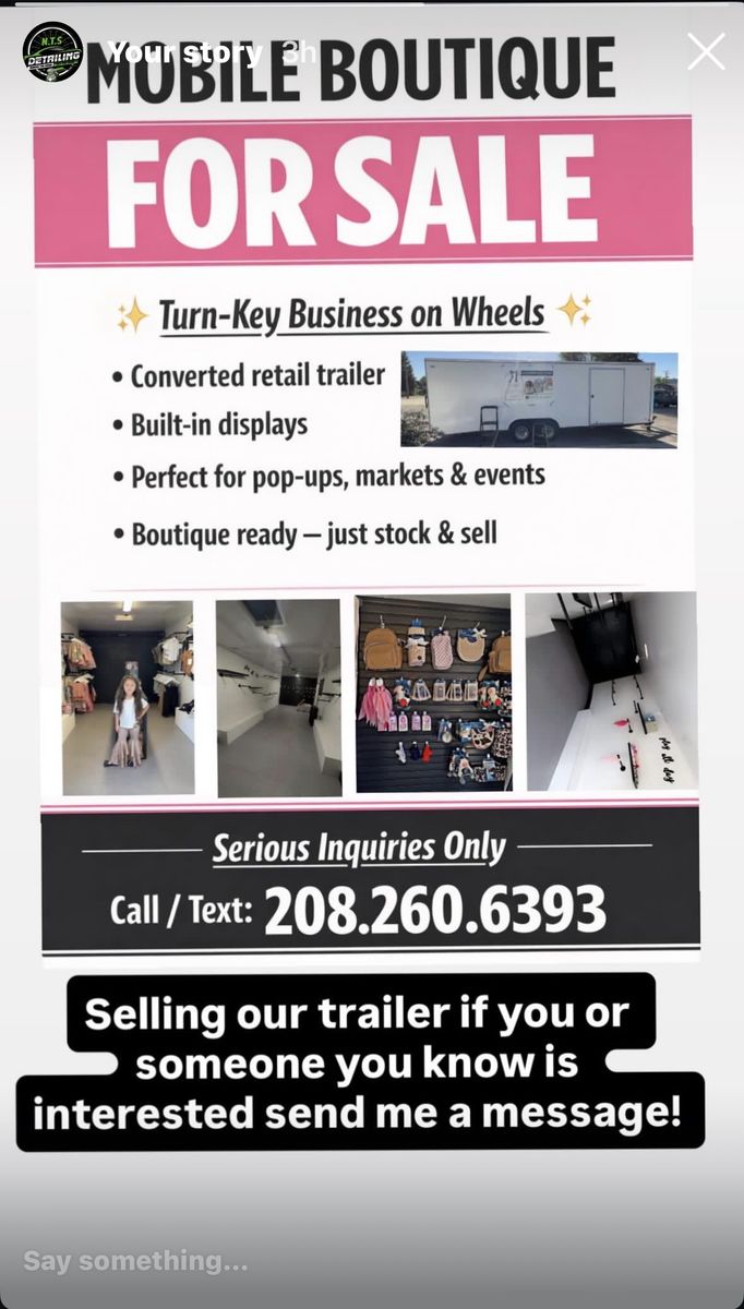 Mobile boutique trailer