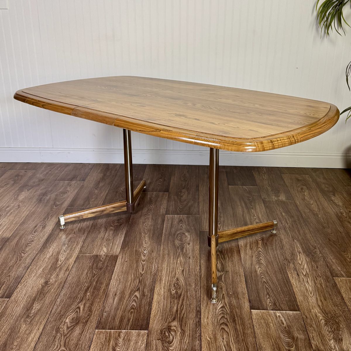 Vintage Retro Oak Pedestal Dining Table