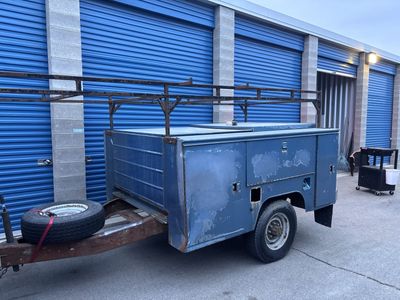 Custom Built Utility Trailer with Toolbox and Ladder Rack - Blue