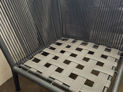 Crate and Barrel Modern Grey Woven Outdoor Patio Corner Chair $70 OBO