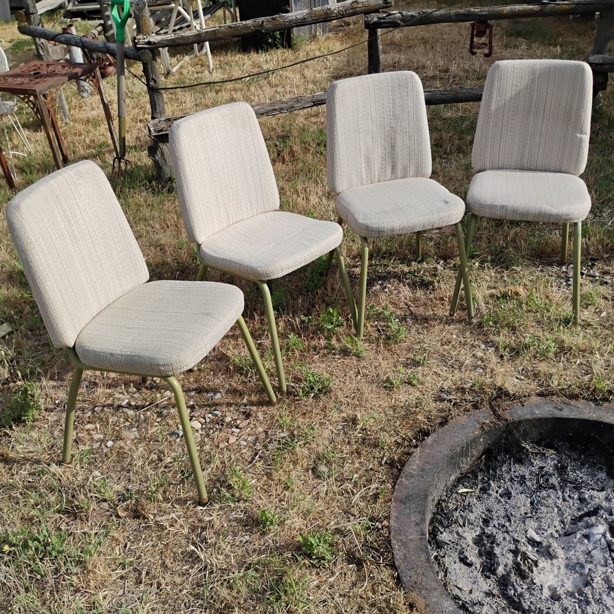 Set Of 4 MCM Dinning Chairs, Original Fabric