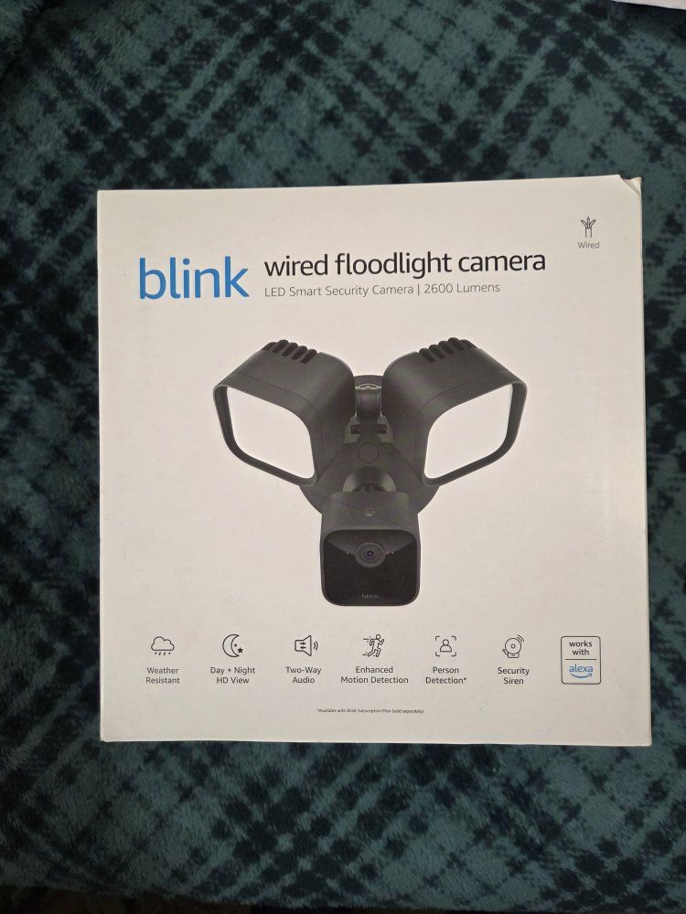 Blink Wired Floodlight Camera LED Smart Security Camera 2600 Lumens Works with Alexa