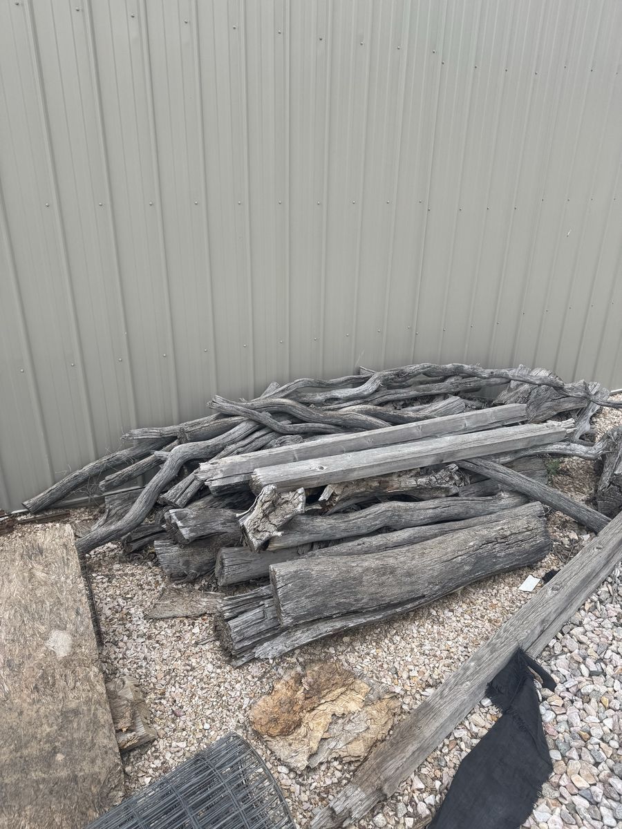 Free weathered wood for landscaping, decor, firewood