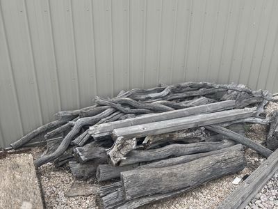 Free weathered wood for landscaping, decor, firewood