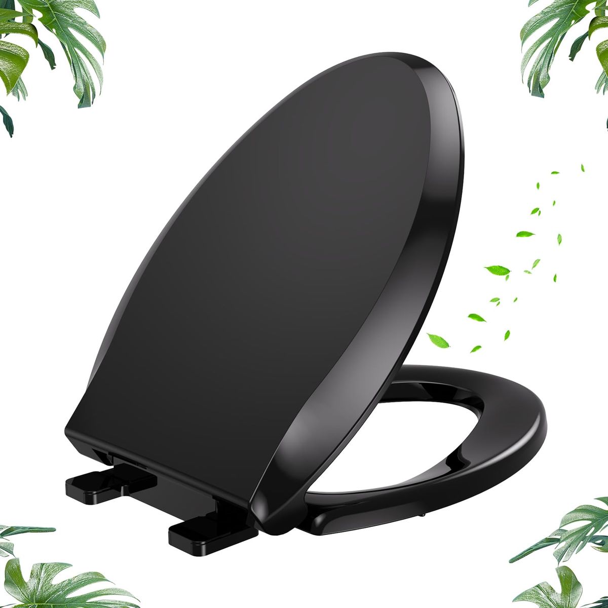YASFEL Standard Universal elongated Toilet Seat,Soft Close,Ergonomic Toilet Bowl Seat,Fits for Standard elongated