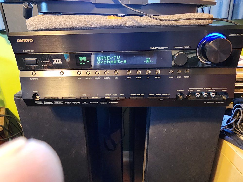 Onkyo TX-SR706 AV Receiver Home Audio Amplifier plus 7 speaker set up and remote