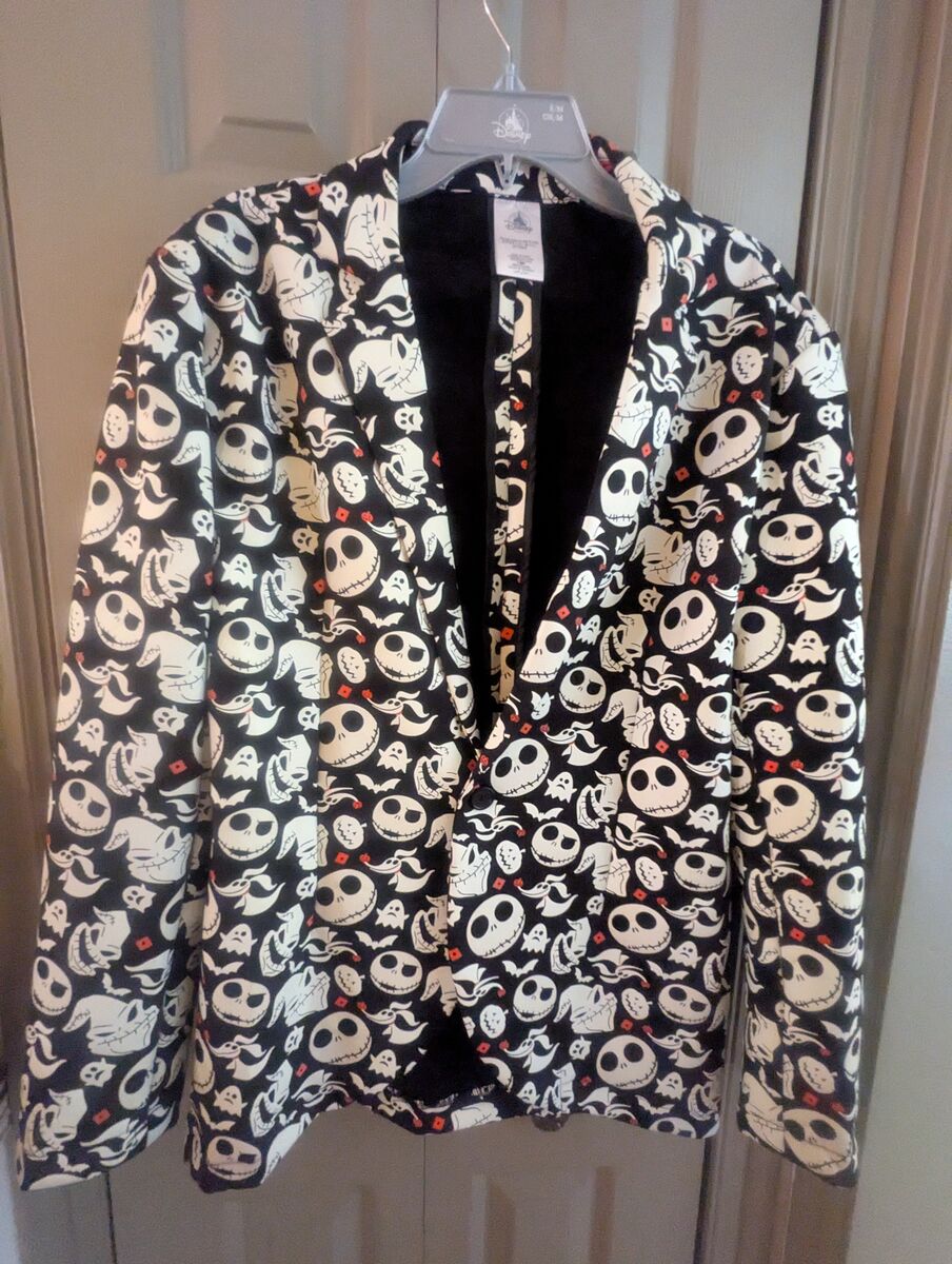 Jack Skellington Glow in the Dark Disney Costume Adult Blazer S/M, Lined