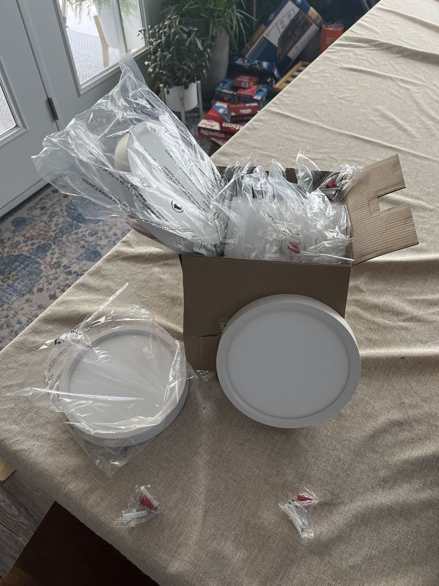 18 Pack of Round White Ceiling LED Panel Light - Ultra-Thin Surface Mount Fixture