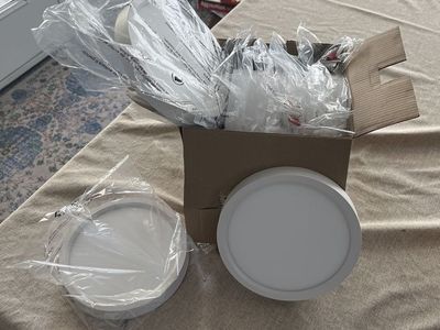 18 Pack of Round White Ceiling LED Panel Light - Ultra-Thin Surface Mount Fixture