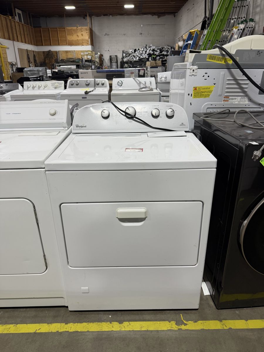 Whirlpool Gas White Front-Loading Clothes Dryer with Drop-Down Door
