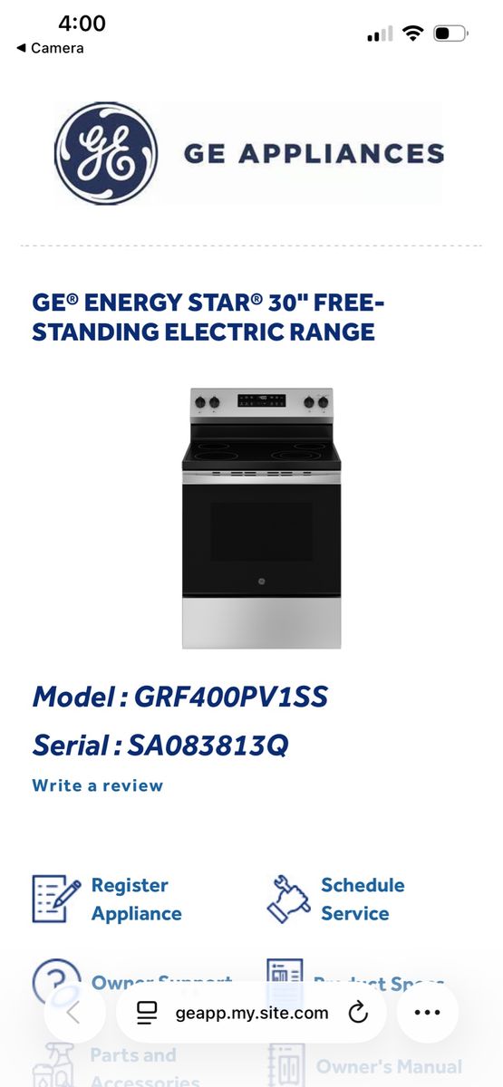 New in box! GE ENERGY STAR 30" Stainless Steel Free-Standing Electric Range GRF400PV1SS