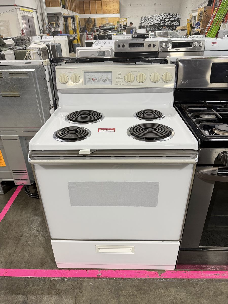 BEST PRICES AROUND! WHIRLPOOL WHITE  COIL TOP RANGE