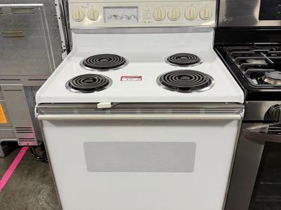 BEST PRICES AROUND! WHIRLPOOL WHITE COIL TOP RANGE