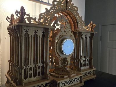Wooden Carved Mantel Clock