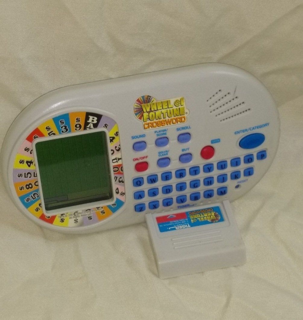 Tiger Wheel of Fortune Crossword Handheld Electronic Game 2001 Working Retro Toy
