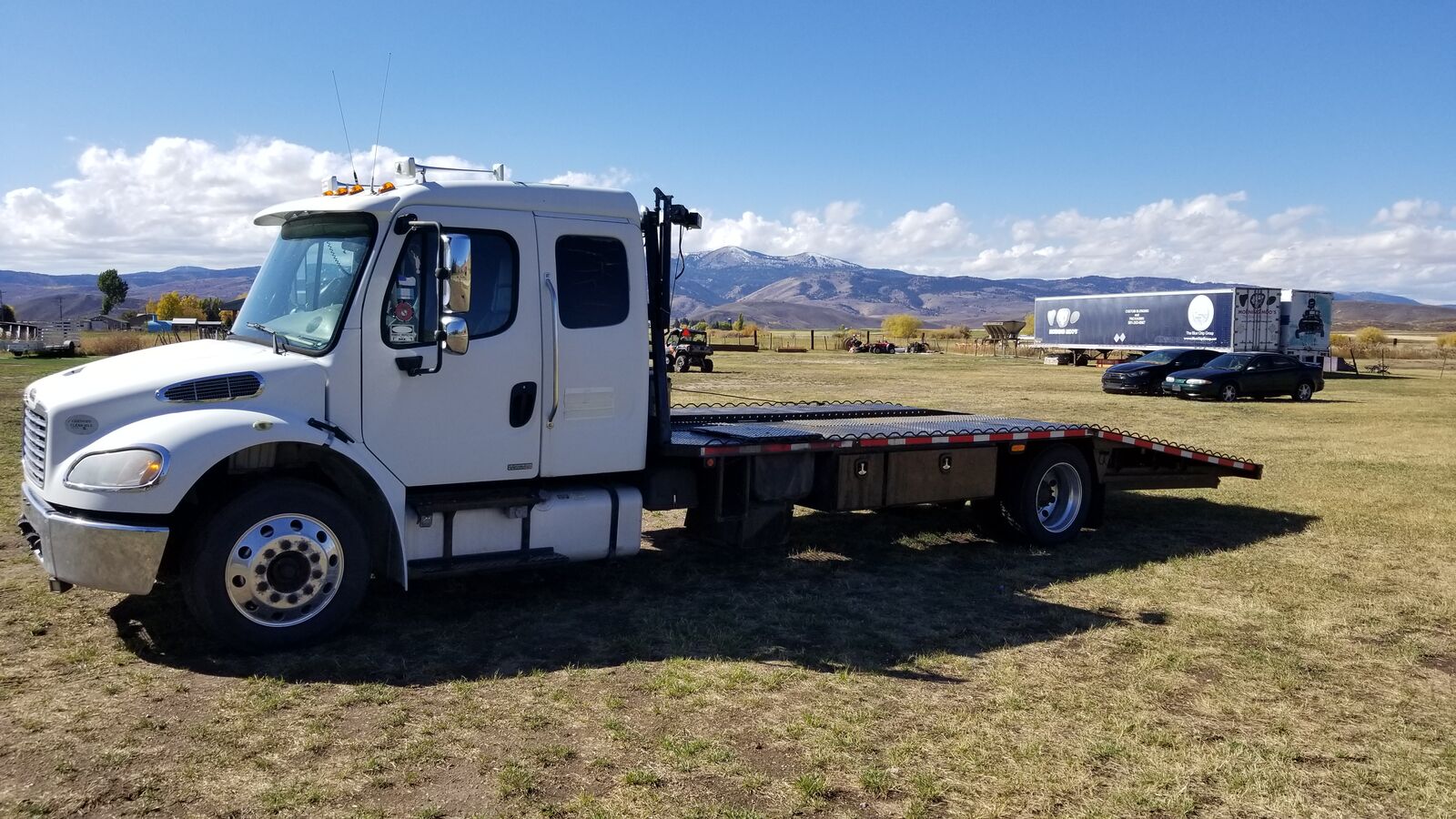 2009 Freightliner M2 Sport Chassis Flatbed, Car/Trailer Hauler
