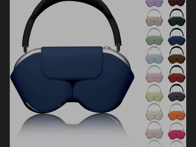 PU Leather Dark Blue Protective Case for Apple AirPods Max - Sleep Mode, Anti-Scratch, Anti-Dust
