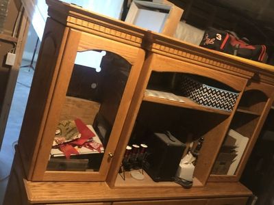 Custom Built Solid Oak Entertainment Center