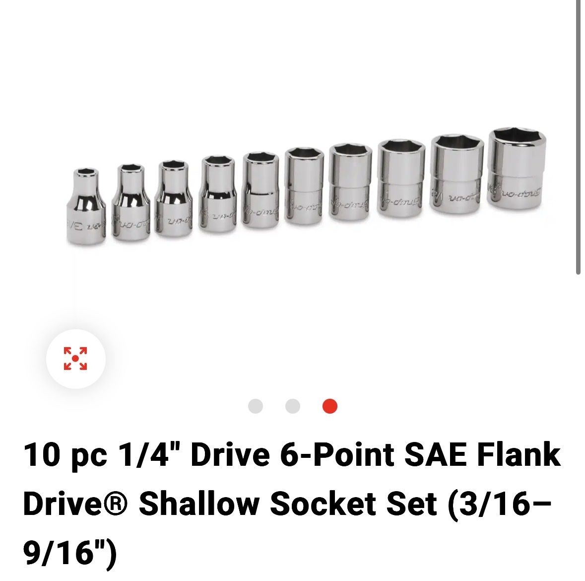2 Snap on 10 pc shallow socket setup