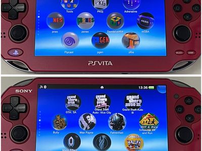 Sony Ps Vita Oled Cosmic Red / Modded 256gb W/ Games / Charger / Carrying Case