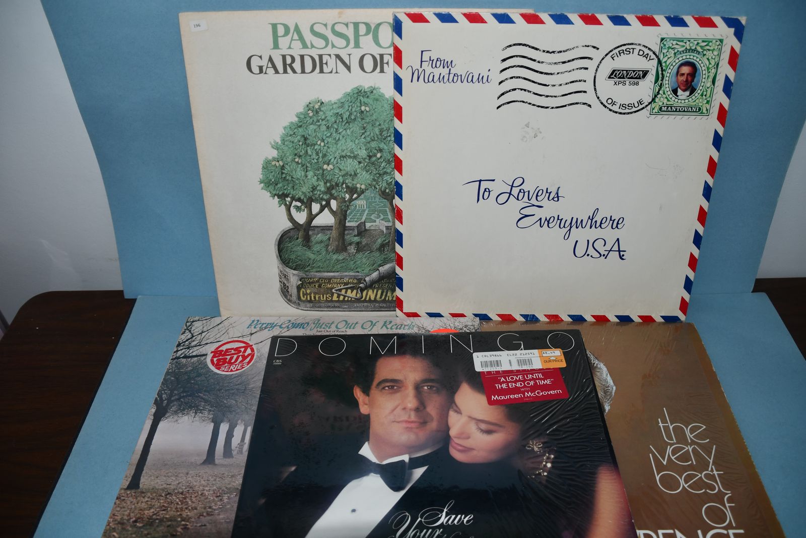 5 VINTAGE VINYL RECORDS ~ WELK, COMO, PASSPORT, DOMINGO, MANTOVANI ~ LOVE SONGS ~ ALL FOR $5