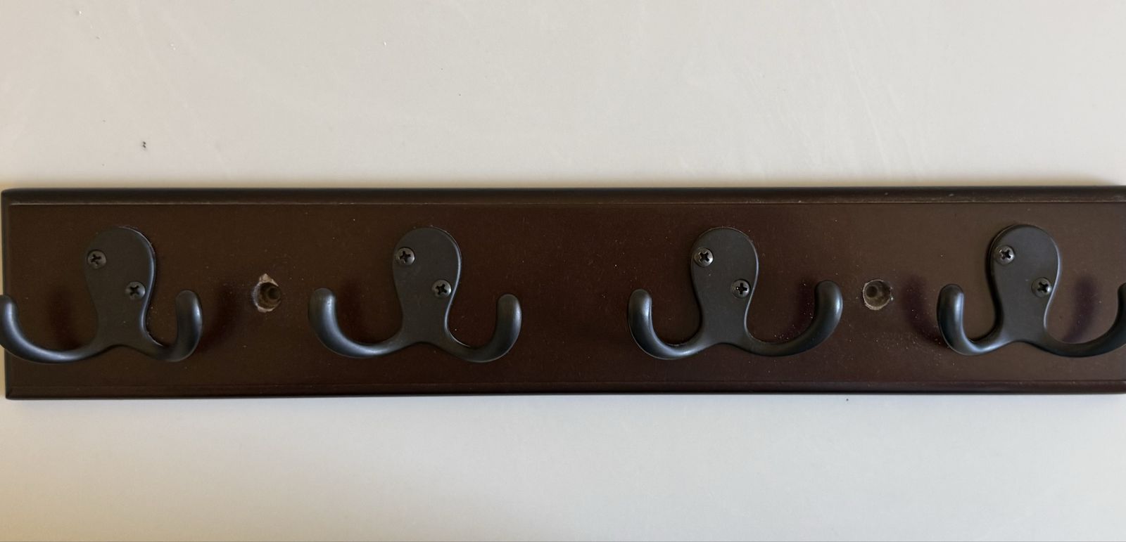 Dark Brown Wood Coat Rack with 4 Double Hooks