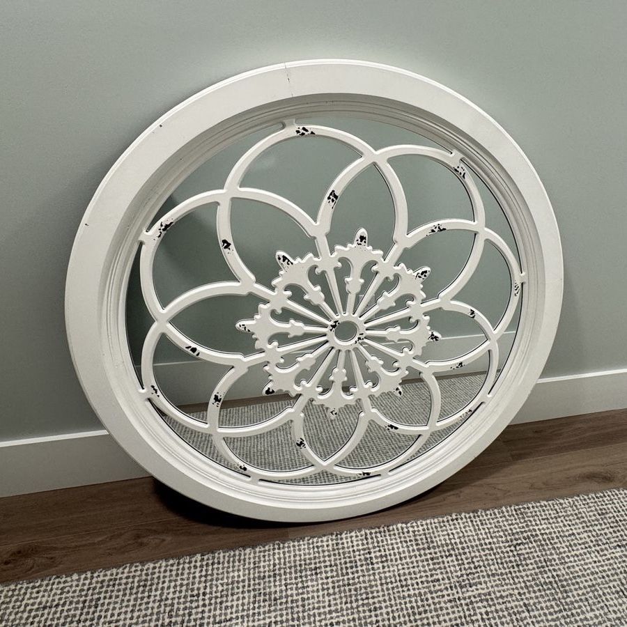 Solid wood, 45” round mirror