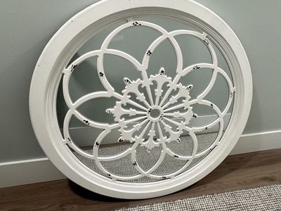 Solid wood, 45” round mirror
