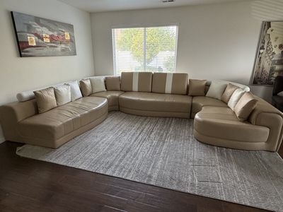 Large Tan Sectional Couch