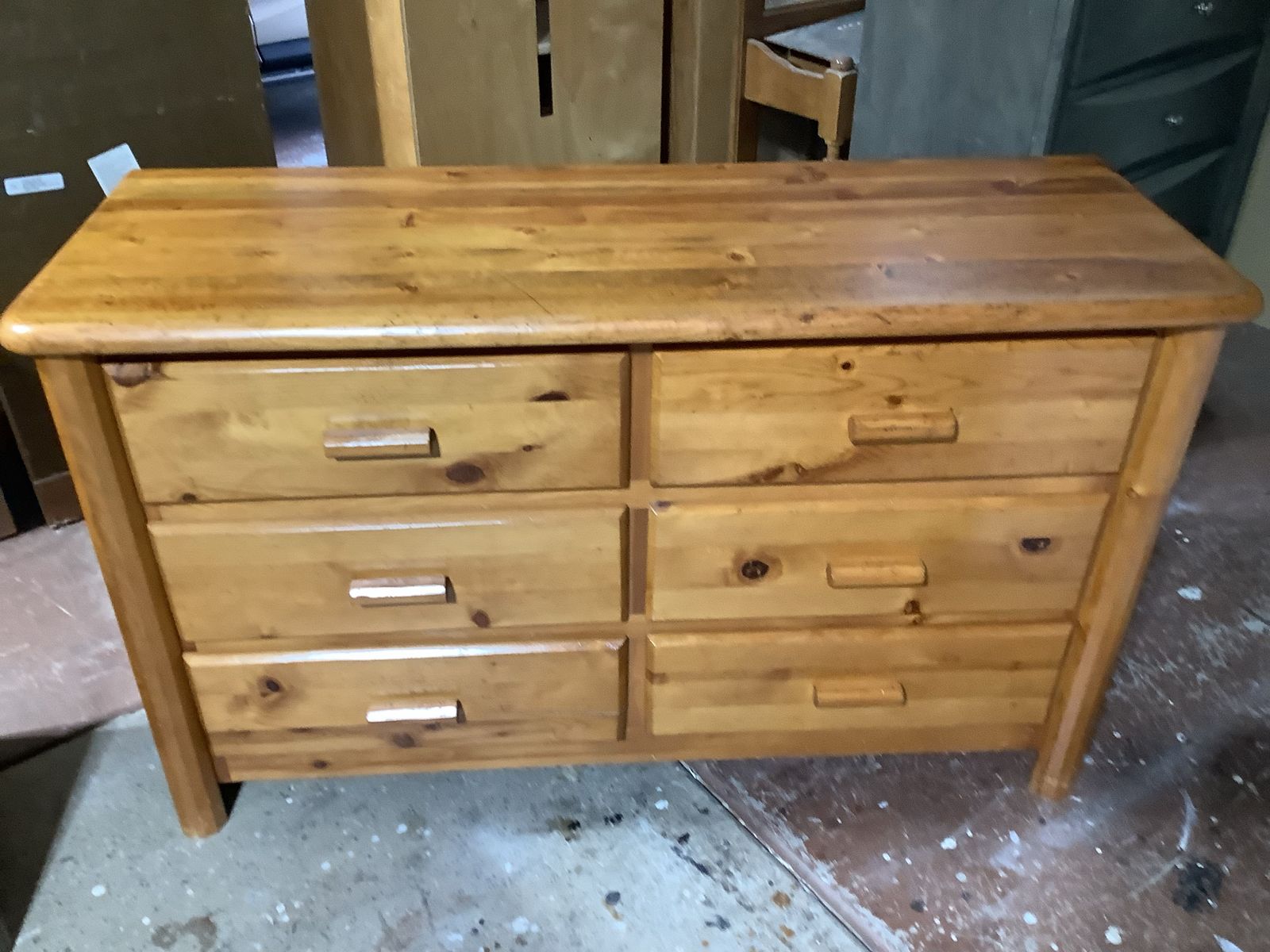 All Wood 6 Drawer Knotty Pine Dresser
