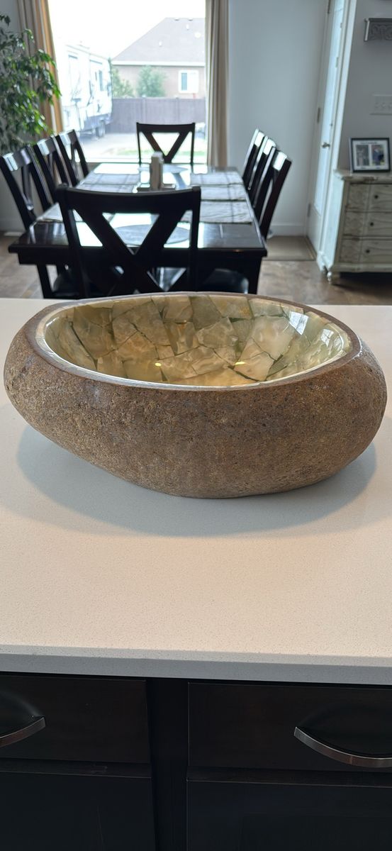 Natural Stone & Onyx Vessel Sink - Unique Bathroom Fixture