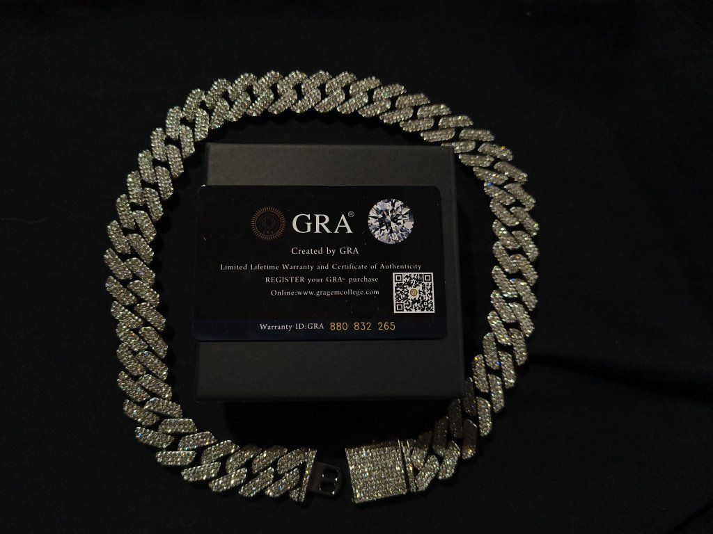 Iced Out 4mm Moissanite Tennis Chain (Passes Diamond Tester) - 20" 925 Silver OBO (Preferred cash)