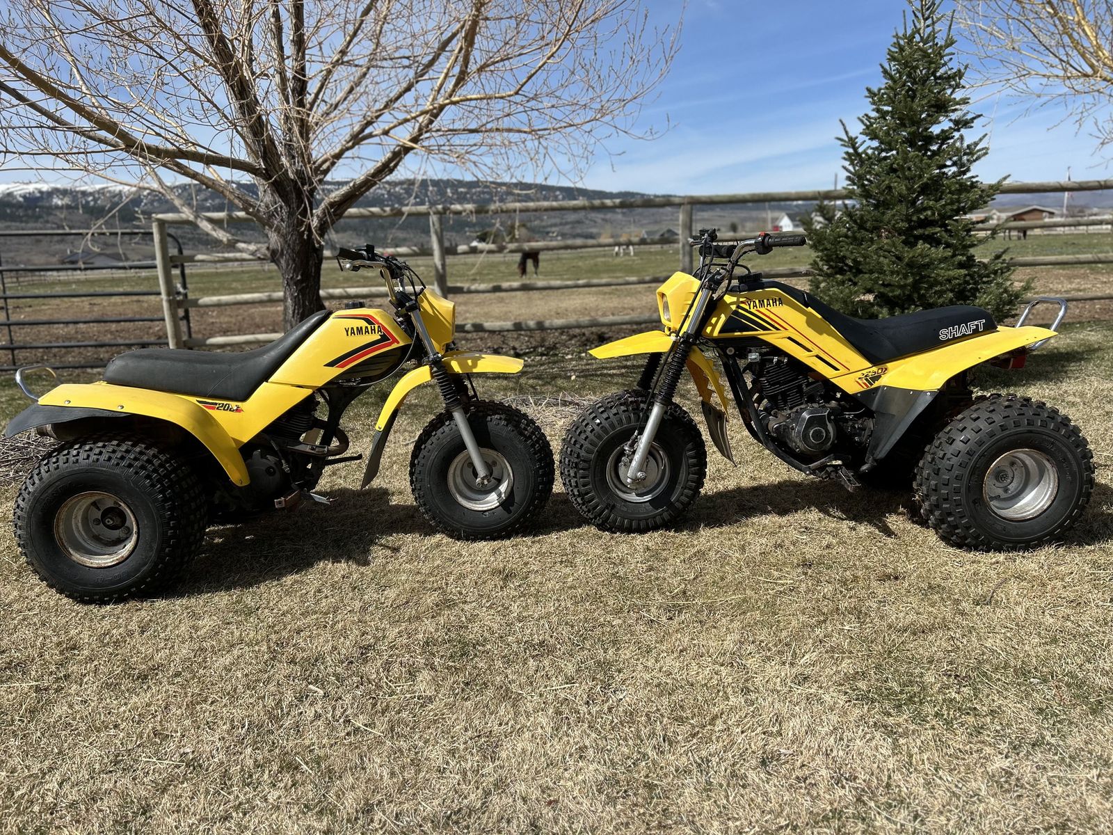 Pair of Yamaha 3-Wheelers, Tri Moto 200, 225DX