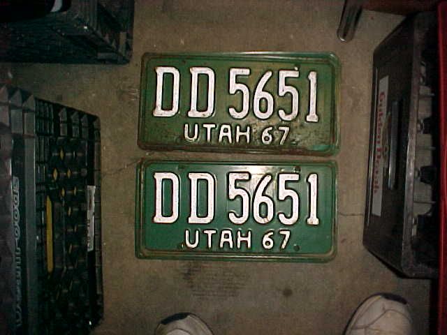 1967 Utah license plate pair