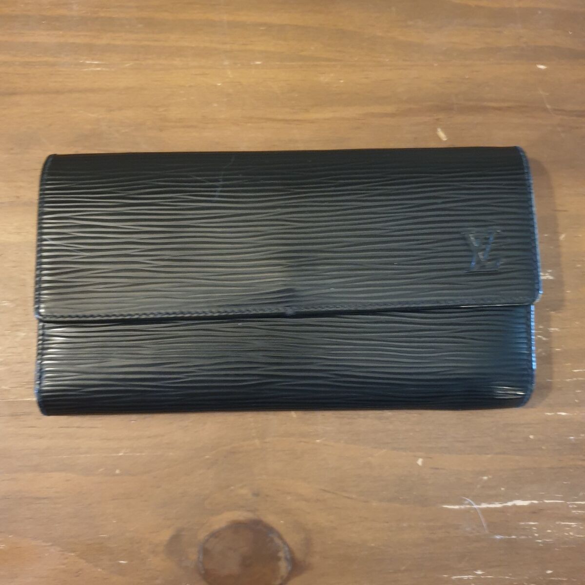Louis Vuitton Trifold Black Leather Wallet