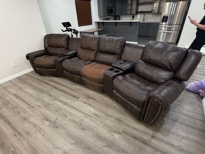 Brown sectional couch